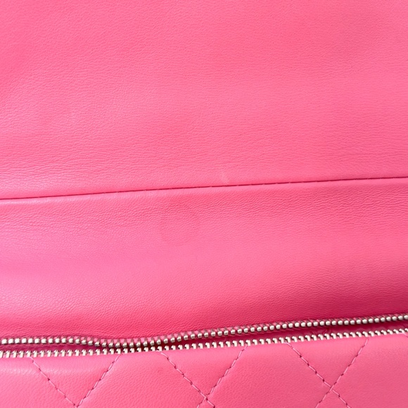 Chanel Pink Quilted Lambskin Fold Over Clutch - Picture 13 of 14